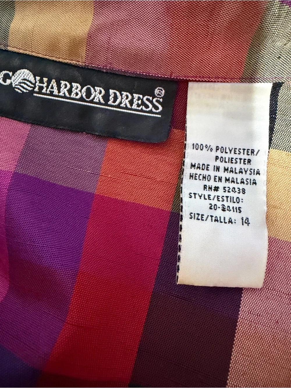 Sag Harbor Women’s Plaid Blazer in Pink, Red & Yellow Size 14 100% Polyester